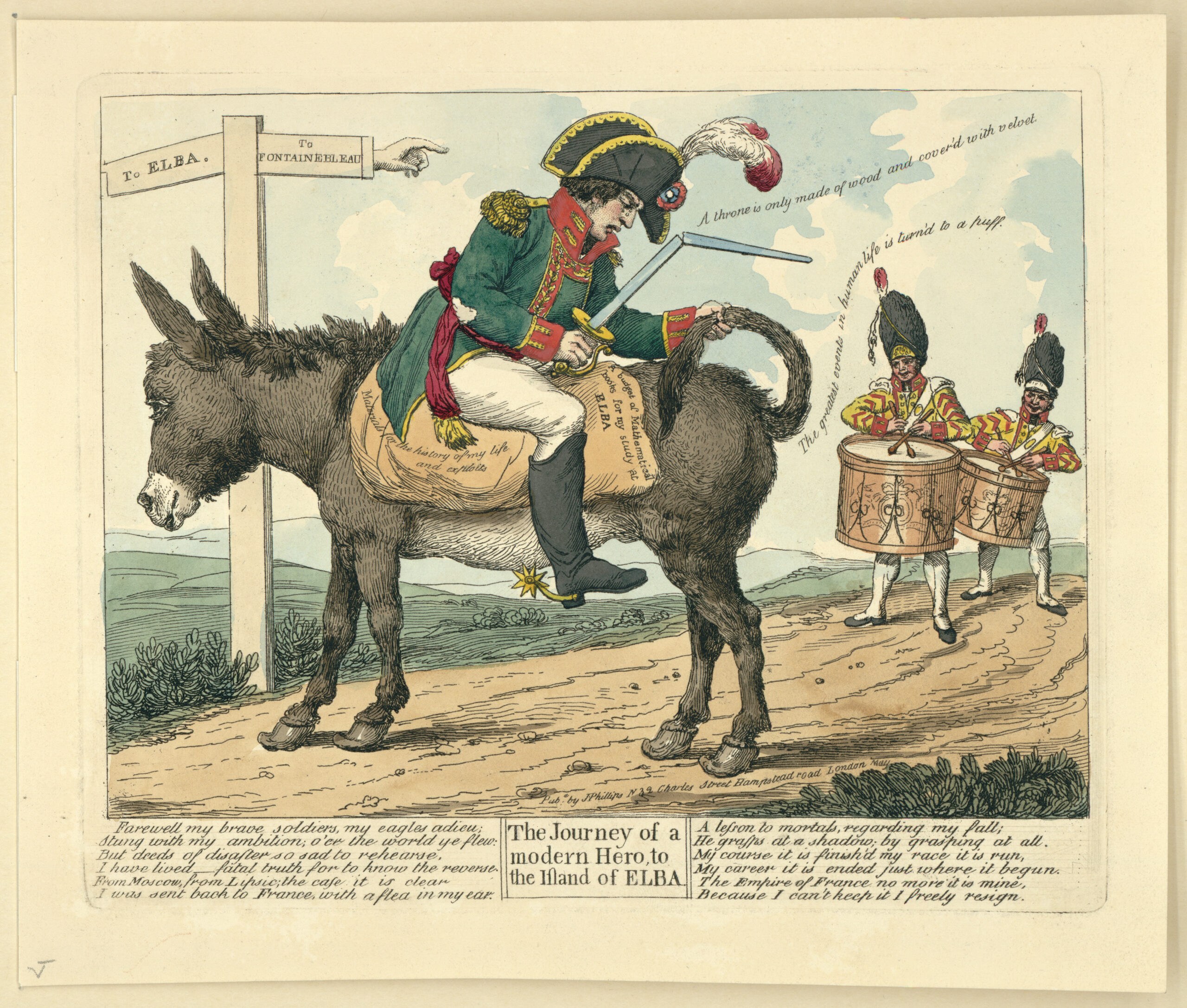 Napoleon departing for exile on Elba, 1814