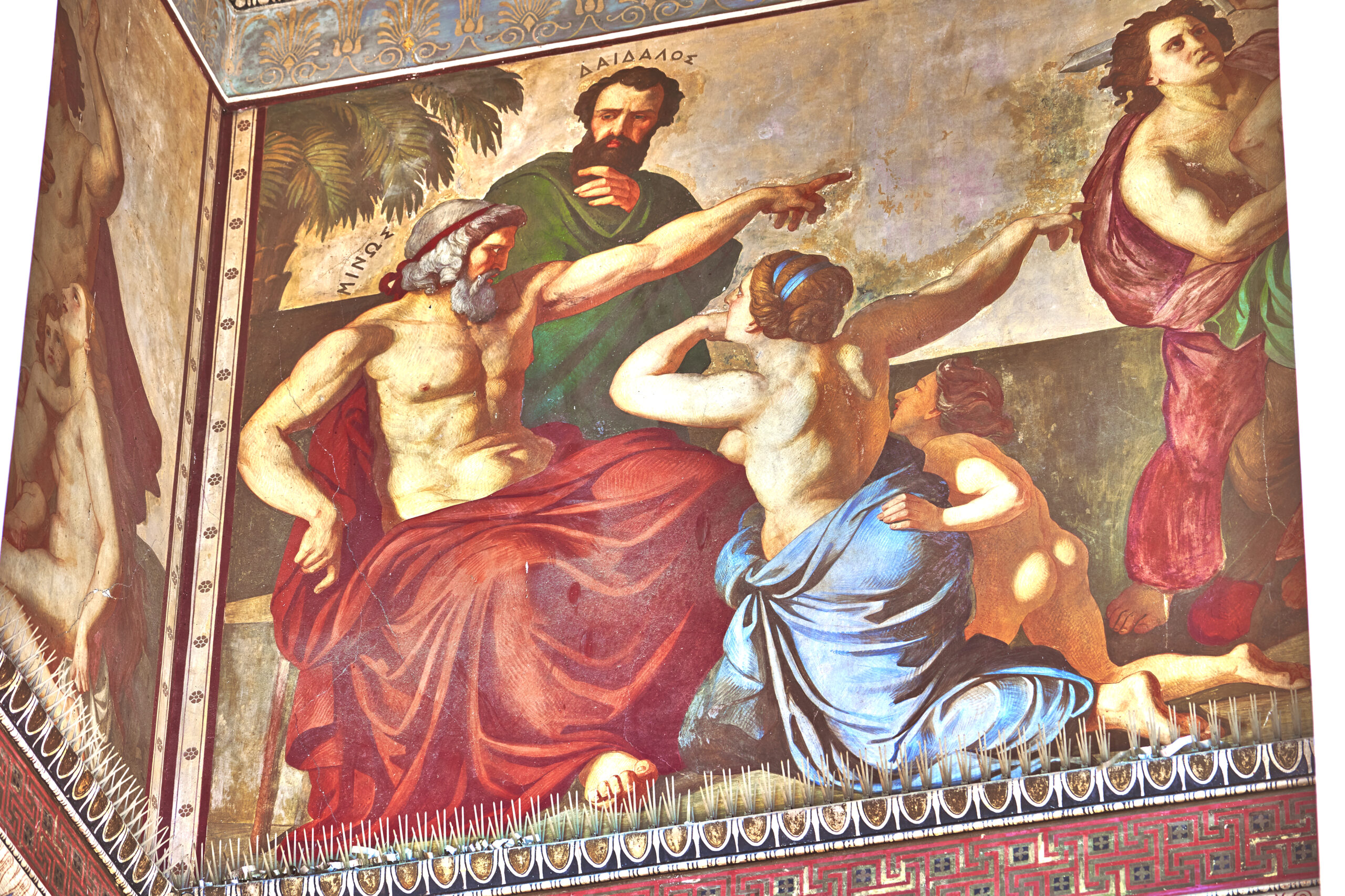 Frescoes at the historic building of the University of Athens on September 25, 2021